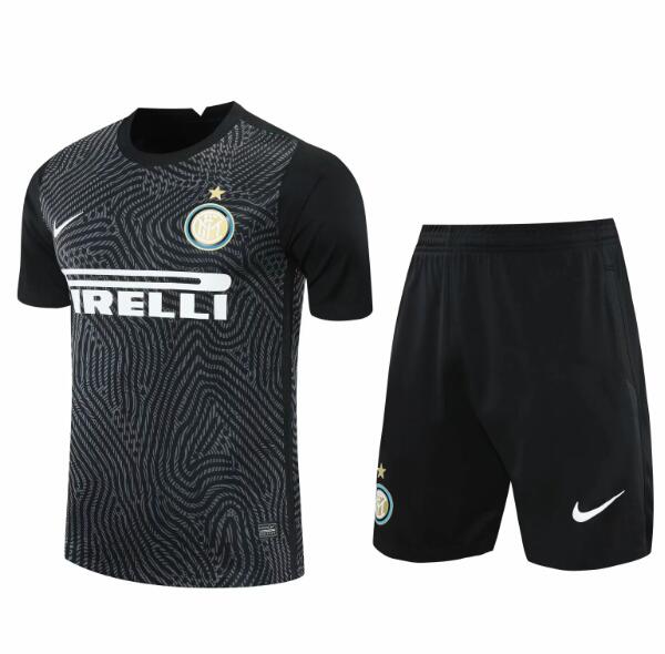 Inter Milan Black Goalkeeper Soccer Jersey Kits (Shirt+Shorts) 2020/21